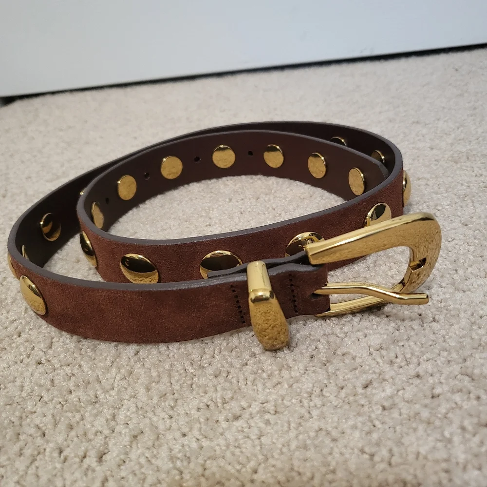 Madewell Western Belt Suede Dome Studs XS - Picture 1 of 5